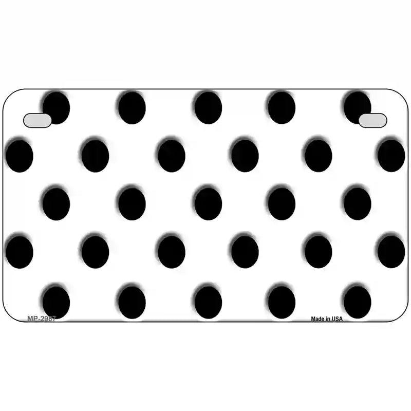 Black White Polka Dot Metal Novelty License Plate 7" x 4" (MP)