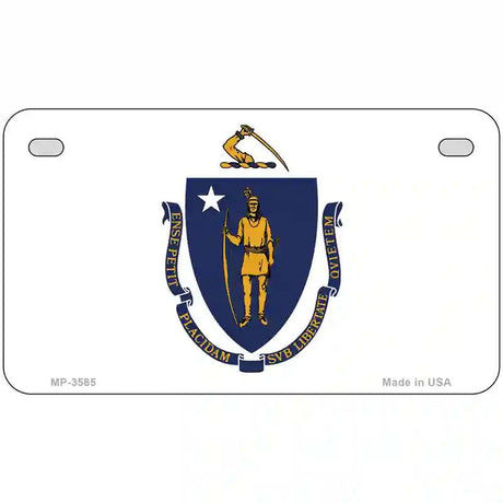 Massachusetts State Flag Metal Novelty License Plate 7" x 4" (MP)