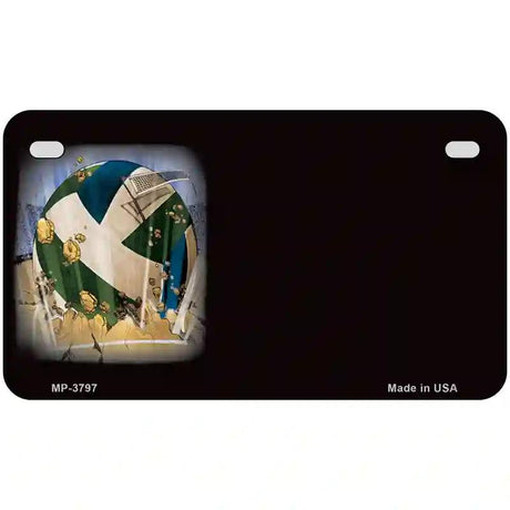 Volleyball Spike Offset Metal Novelty License Plate 7" x 4" (MP)