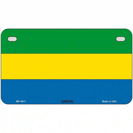 Gabon Flag Metal Novelty License Plate 7" x 4" (MP)