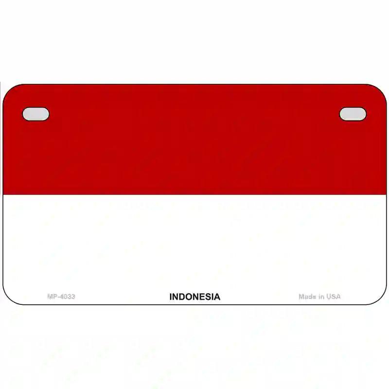 Indonesia Flag Metal Novelty License Plate 7" x 4" (MP)