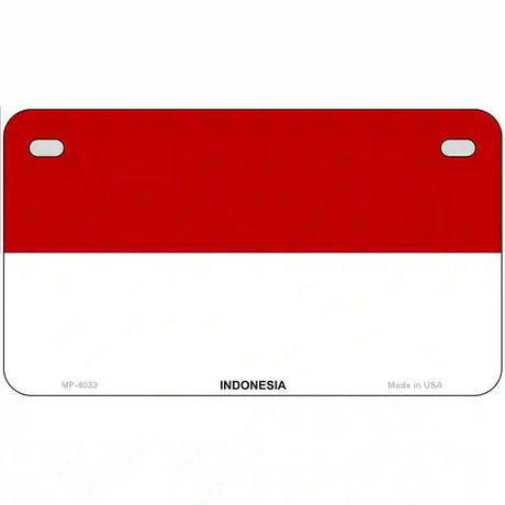 Indonesia Flag Metal Novelty License Plate 7" x 4" (MP)
