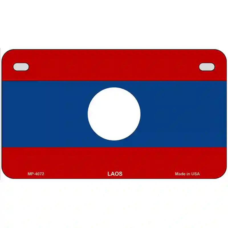 Laos Flag Metal Novelty License Plate 7" x 4" (MP)