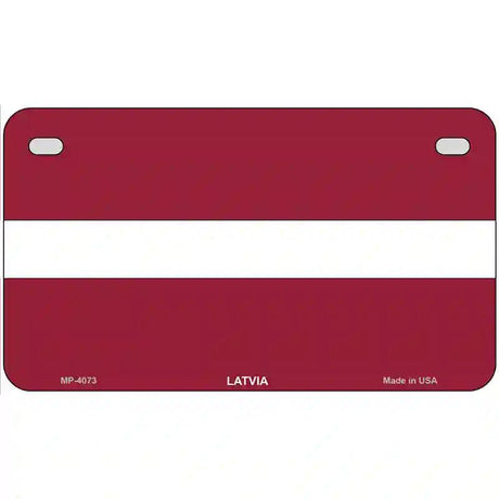 Latvia Flag Metal Novelty License Plate 7" x 4" (MP)
