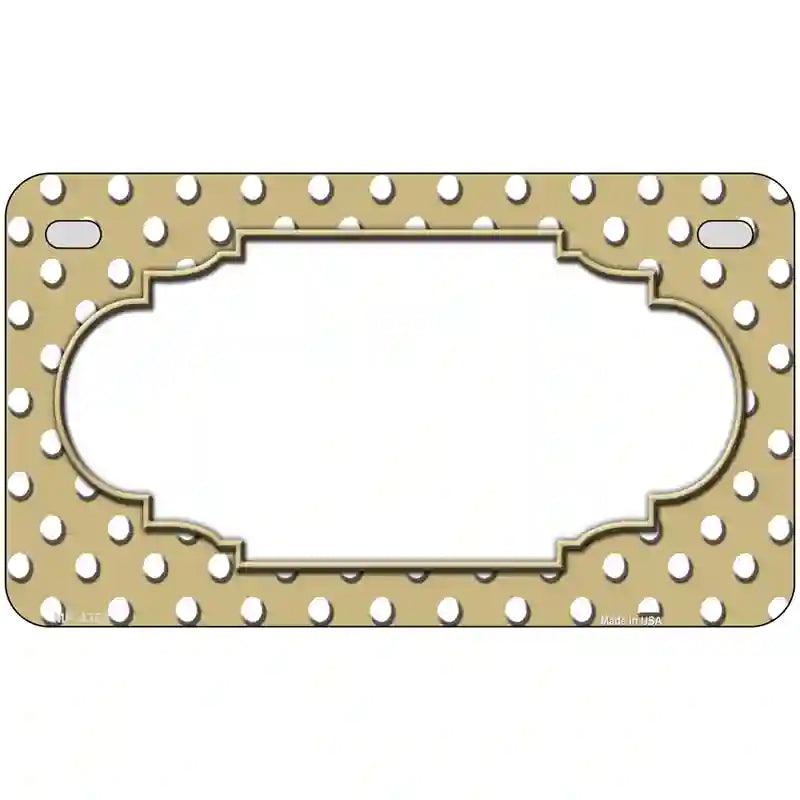Scallop Gold White Polka Dot Metal Novelty License Plate 7" x 4" (MP)