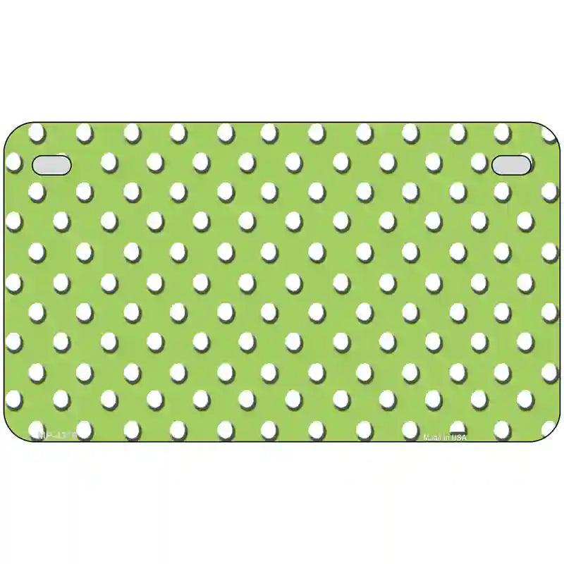 Lime Green White Polka Dot Metal Novelty License Plate 7" x 4" (MP)