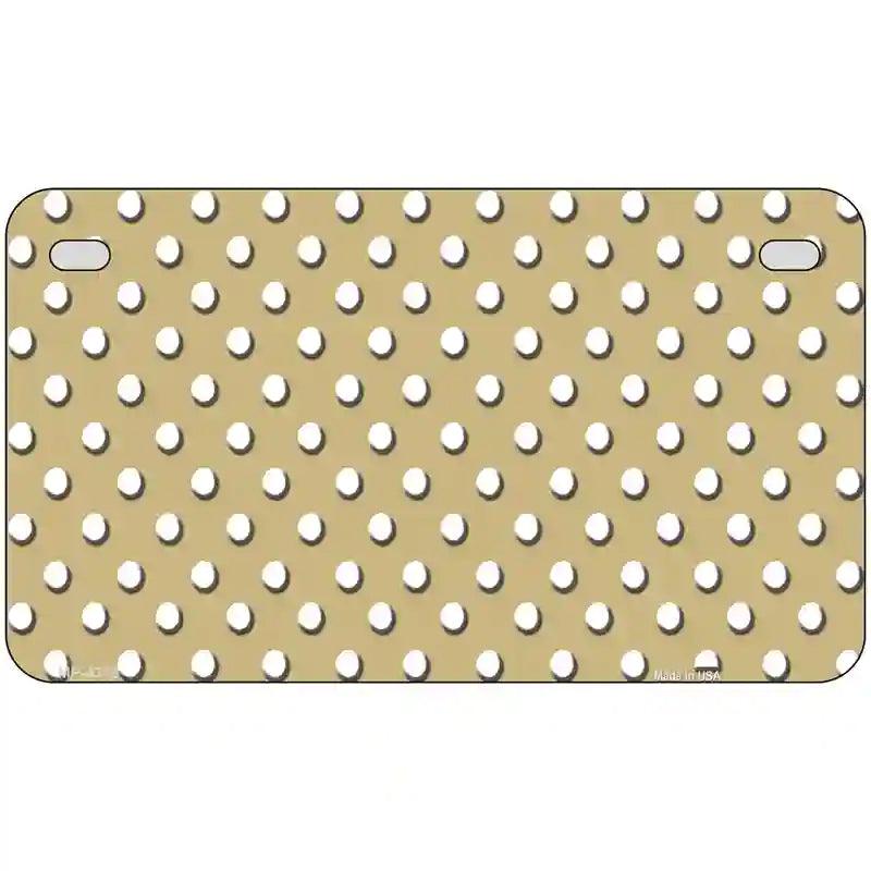Gold White Polka Dot Metal Novelty License Plate LP-4378 7" x 4" (MP)