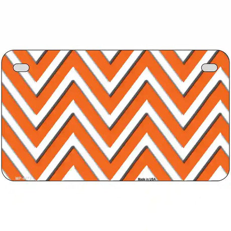 Orange White Chevron Metal Novelty License Plate LP-4472 7" x 4" (MP)