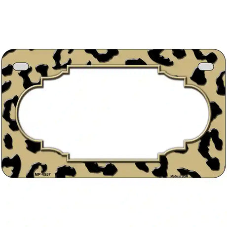 Gold Black Cheetah Scallop Metal Novelty License Plate 7" x 4" (MP)