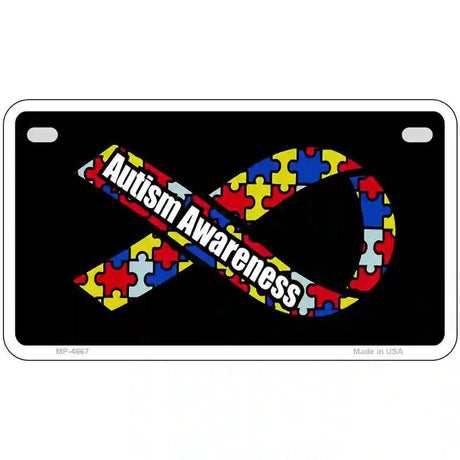 Autism Awareness Ribbon Metal Novelty License Plate 7" x 4" (MP)