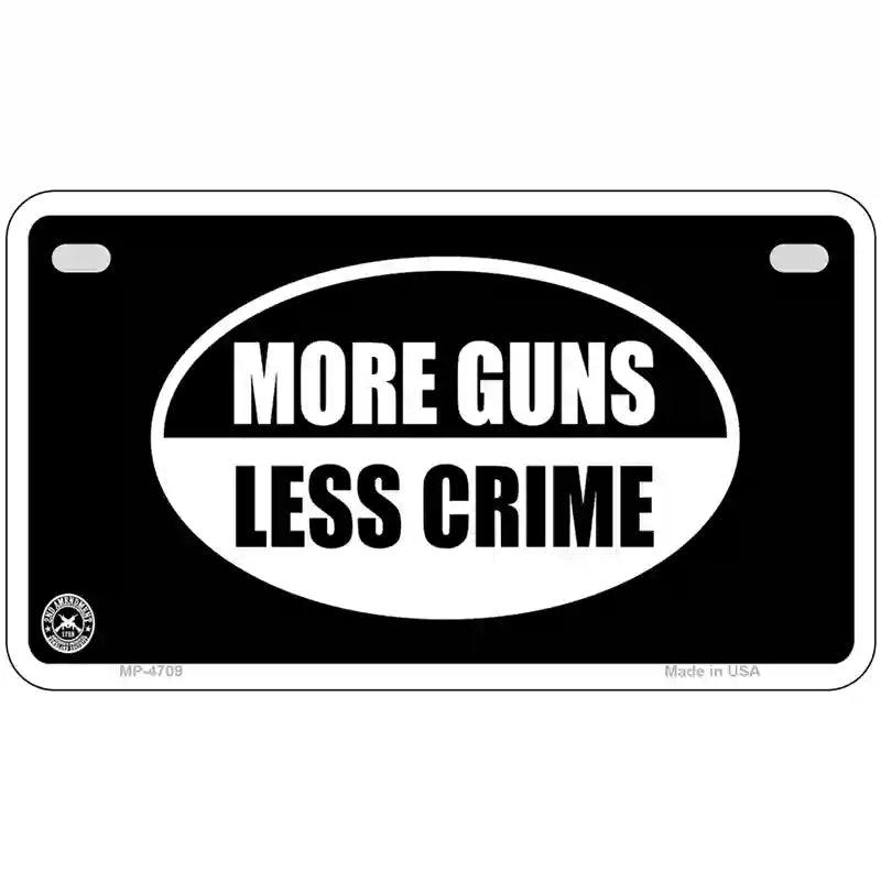 More Guns Less Crime Metal Novelty License Plate 7" x 4" (MP)