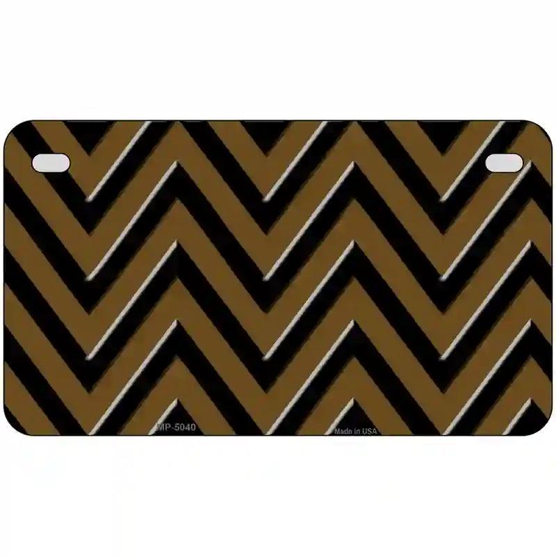 Brown Black Chevron Metal Novelty License Plate 7" x 4" (MP)