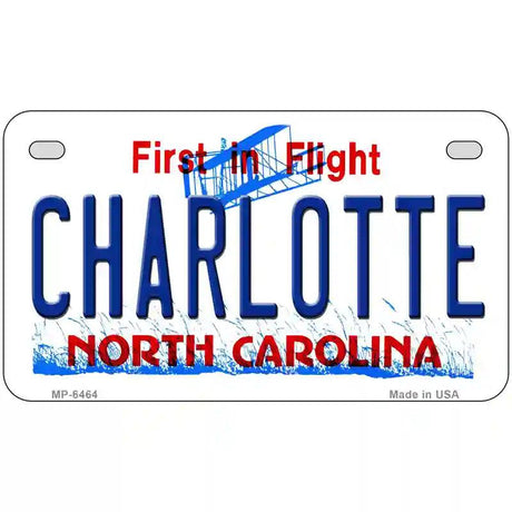 Charlotte North Carolina Novelty Metal License Plate 7" x 4" (MP)