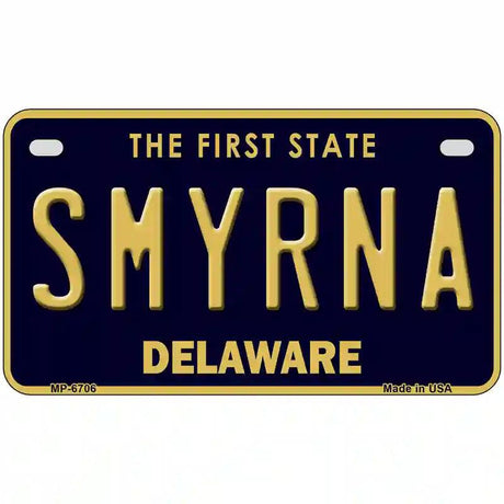 Smyrna Delaware Novelty Metal License Plate 7" x 4" (MP)