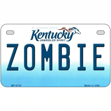 Zombie Kentucky Novelty Metal License Plate 7" x 4" (MP)