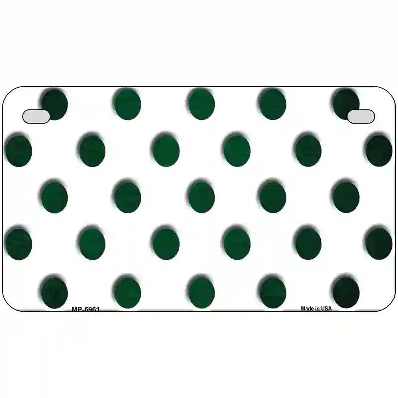 Green White Dots Oil Rubbed Metal Novelty License Plate 7" x 4" (MP)
