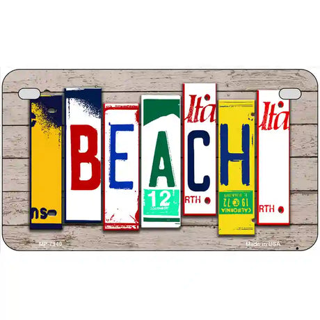 Beach Wood License Plate Art Novelty Metal License Plate 7" x 4" (MP)