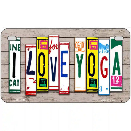 I Love Yoga Wood License Plate Art Novelty Metal License Plate 7" x 4" (MP)