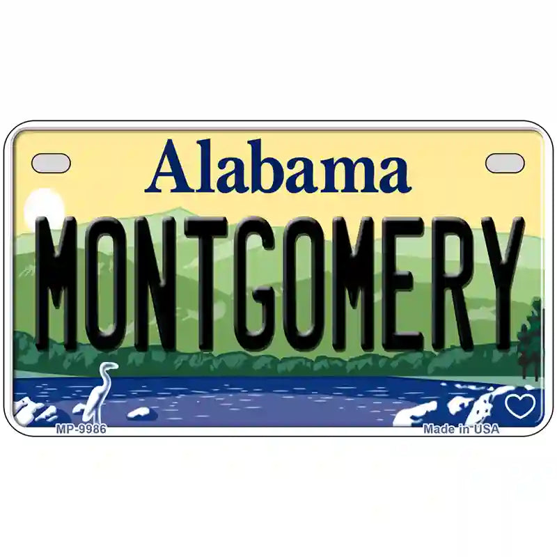 Montgomery Alabama Metal Novelty License Plate 7" x 4" (MP)