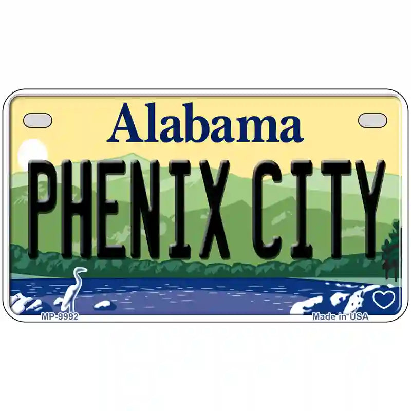 Phenix City Alabama Metal Novelty License Plate 7" x 4" (MP)