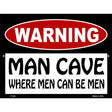 Man Cave Where Men Can Be Men Metal Novelty Parking Sign 9" x 12" (P)