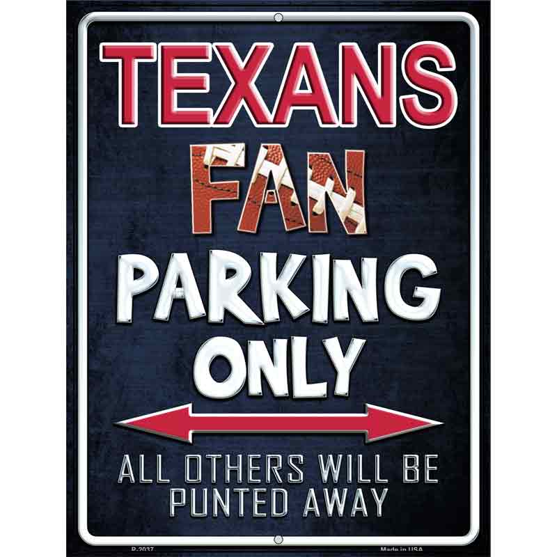 Texans Metal Novelty Parking Sign 9" x 12" (P)