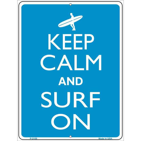 Keep Calm And Surf On Metal Novelty Parking Sign 9" x 12" (P)
