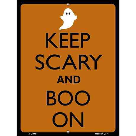 Keep Calm And Boo On Metal Novelty Parking Sign 9" x 12" (P)