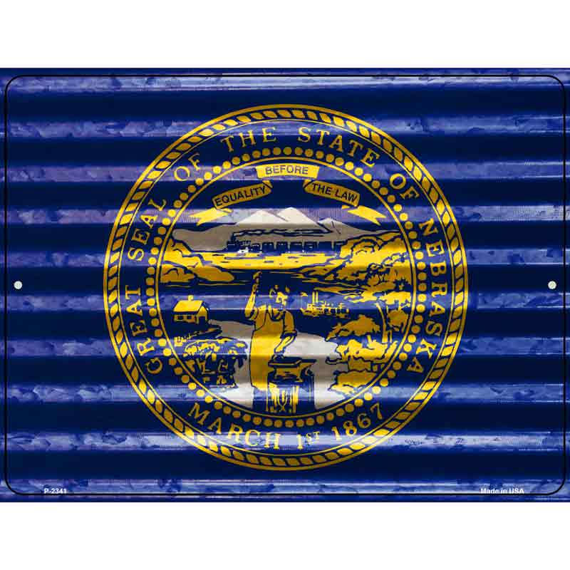 Nebraska Flag Novelty Parking Sign 9" x 12" (P)
