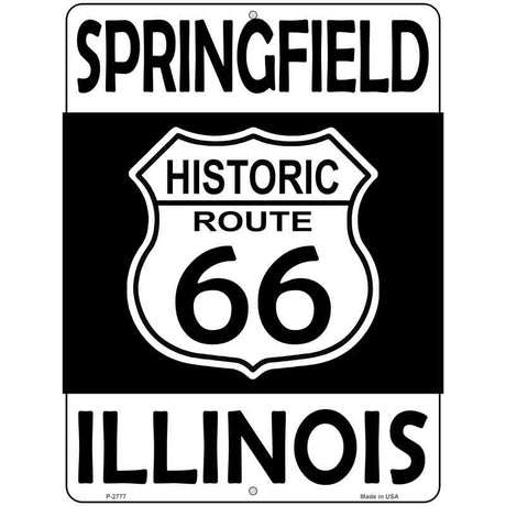 Springfield Illinois Historic Route 66 Novelty Metal Parking Sign 9" x 12" (P)