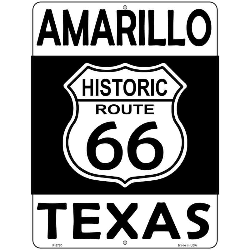 Amarillo Texas Historic Route 66 Novelty Metal Parking Sign 9" x 12" (P)