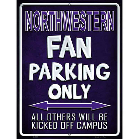 Northwestern Metal Novelty Parking Sign 9" x 12" (P)