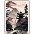 Japanese Pagoda Landscape Metal Novelty Parking Sign P-4478