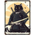 Samurai Cat Metal Novelty Parking Sign P-4481