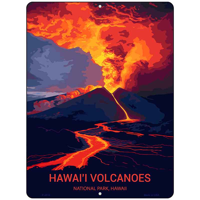 Hawaii Volcanoes Metal Novelty Parking Sign P-4513