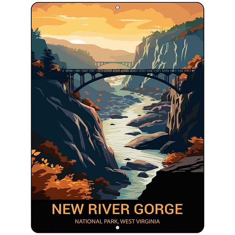 New River Gorge West Virginia Metal Novelty Parking Sign P-4527