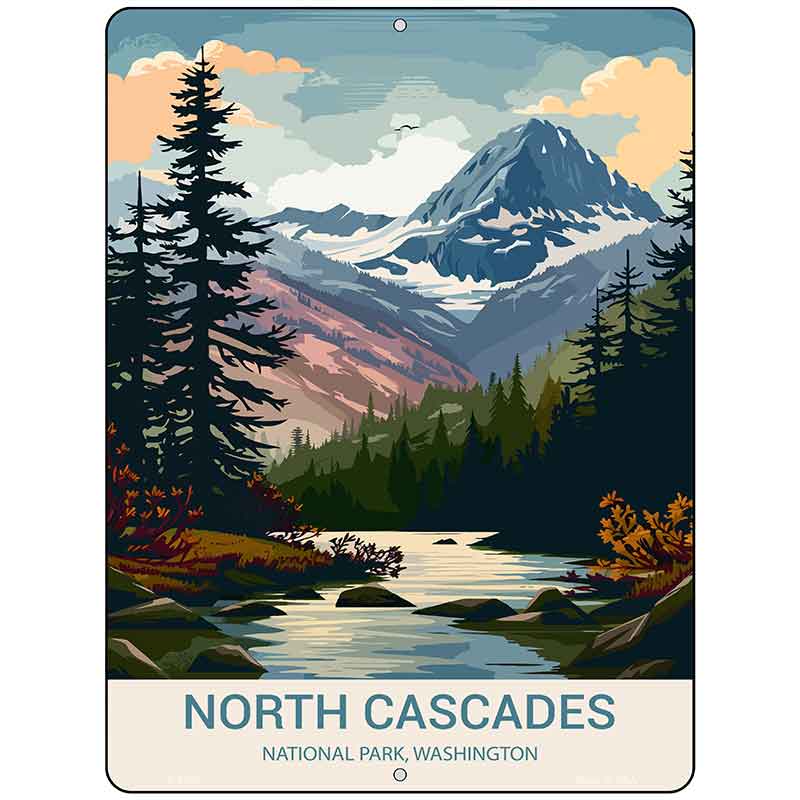 North Cascades Washington Metal Novelty Parking Sign P-4528