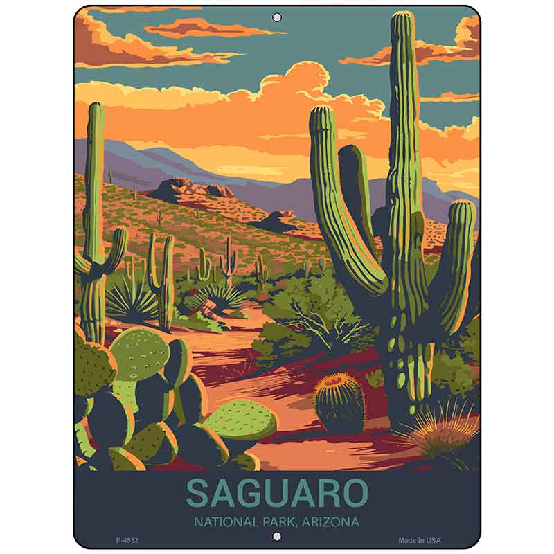 Saguaro Arizona Metal Novelty Parking Sign P-4533
