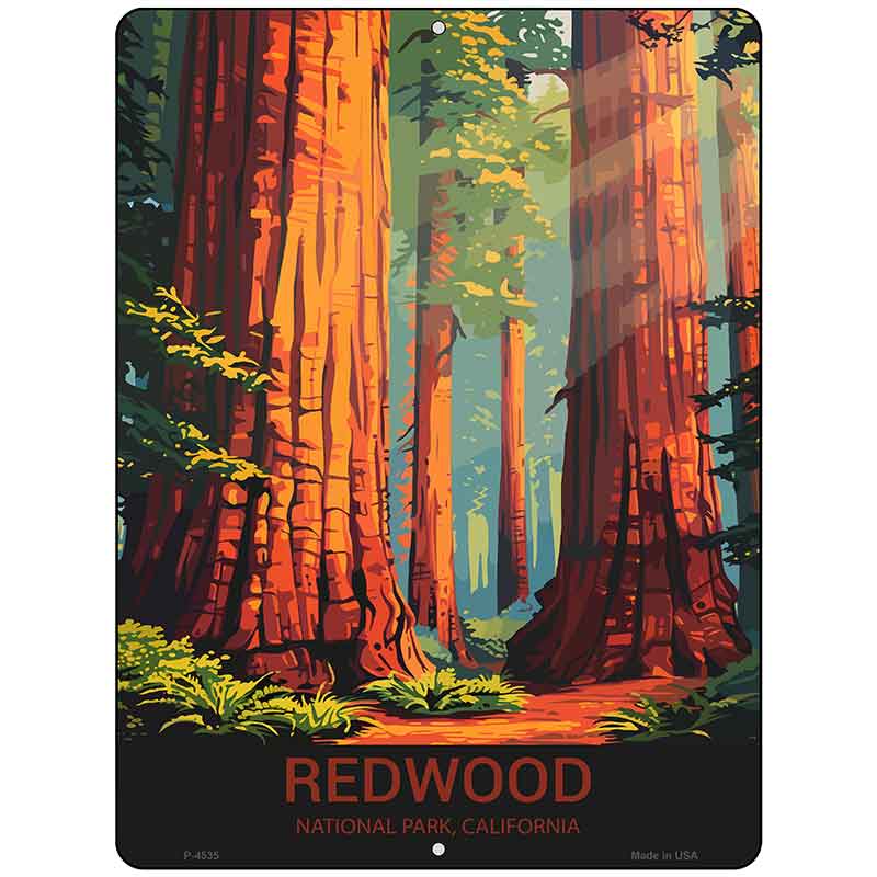 Redwood California Metal Novelty Parking Sign P-4535