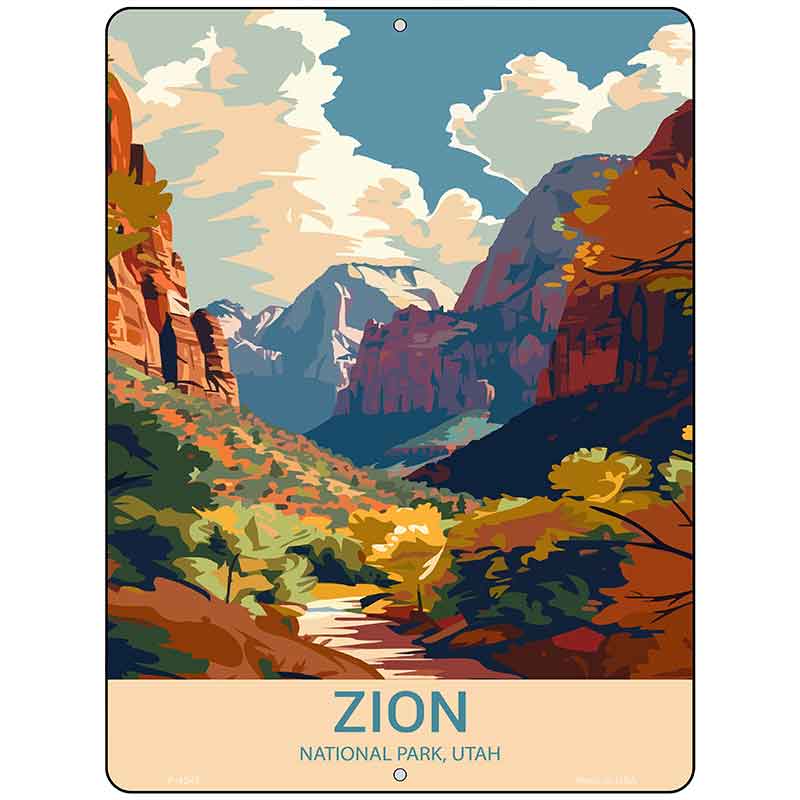 Zion Utah Metal Novelty Parking Sign P-4545