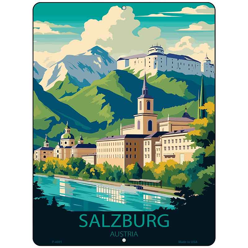 Salzburg Austria Metal Novelty Parking Sign P-4591