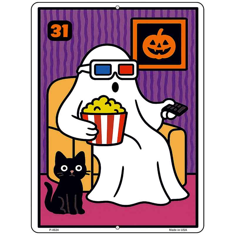 Ghost Watching Movie Metal Novelty Parking Sign P-4624