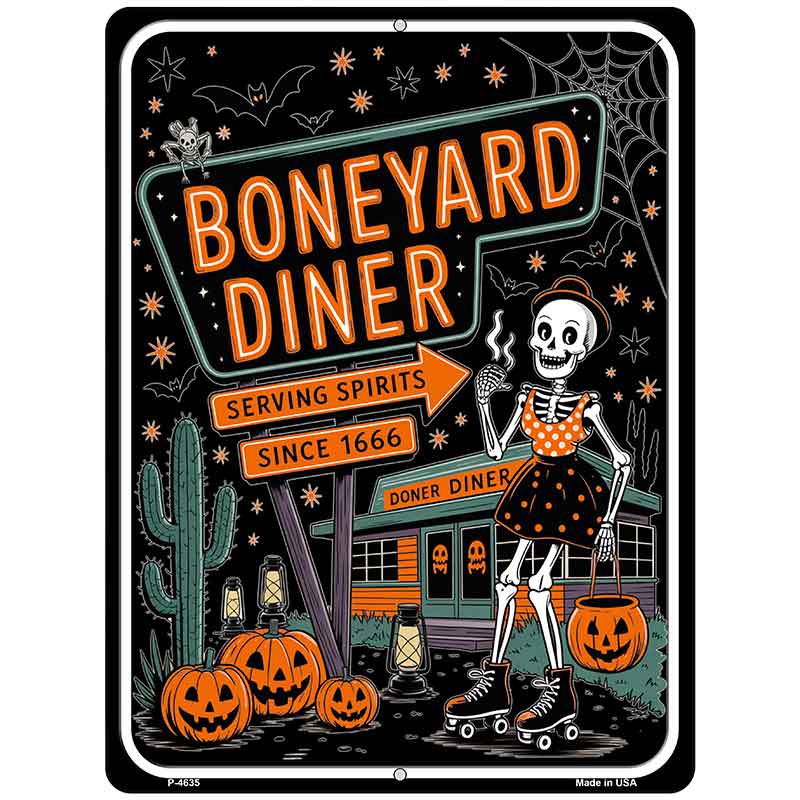 Boneyard Diner Metal Novelty Parking Sign P-4635