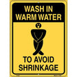 Wash in Warm Water Metal Novelty Parking Sign 9" x 12" (P)