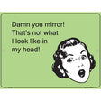 Thats not what I look like in my head E-Card Metal Novelty Parking Sign 9" x 12" (P)