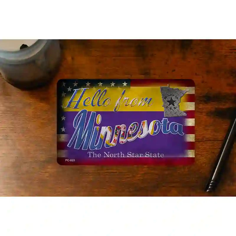 Hello From Minnesota Novelty Metal Postcard PC-023