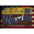 Hello From Wyoming Novelty Metal Postcard PC-050