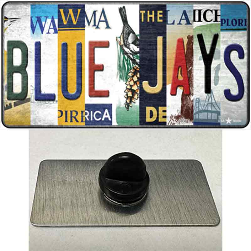 Blue Jays Strip Art Novelty Metal Hat Pin Tag