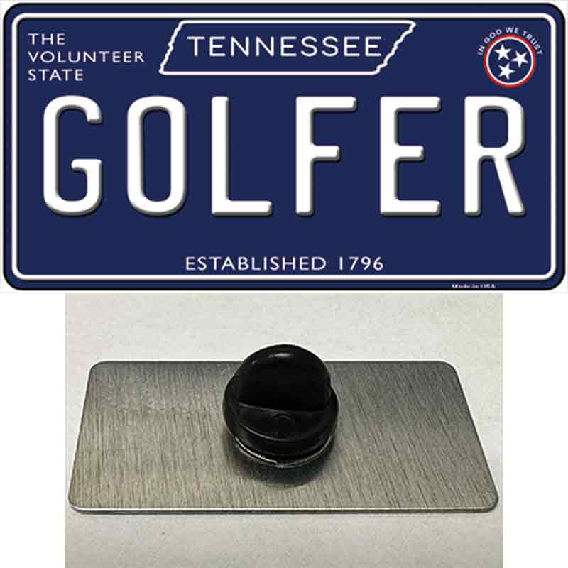 Golfer Tennessee Blue Novelty Metal Hat Pin Tag