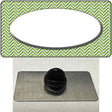 Lime Green White Chevon White Center Oval Novelty Metal Hat Pin